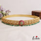 Premium Antique Floral Peacock Motifs Jadau Hip Belt With Bead Drops V356 (Available In 4 Colors)