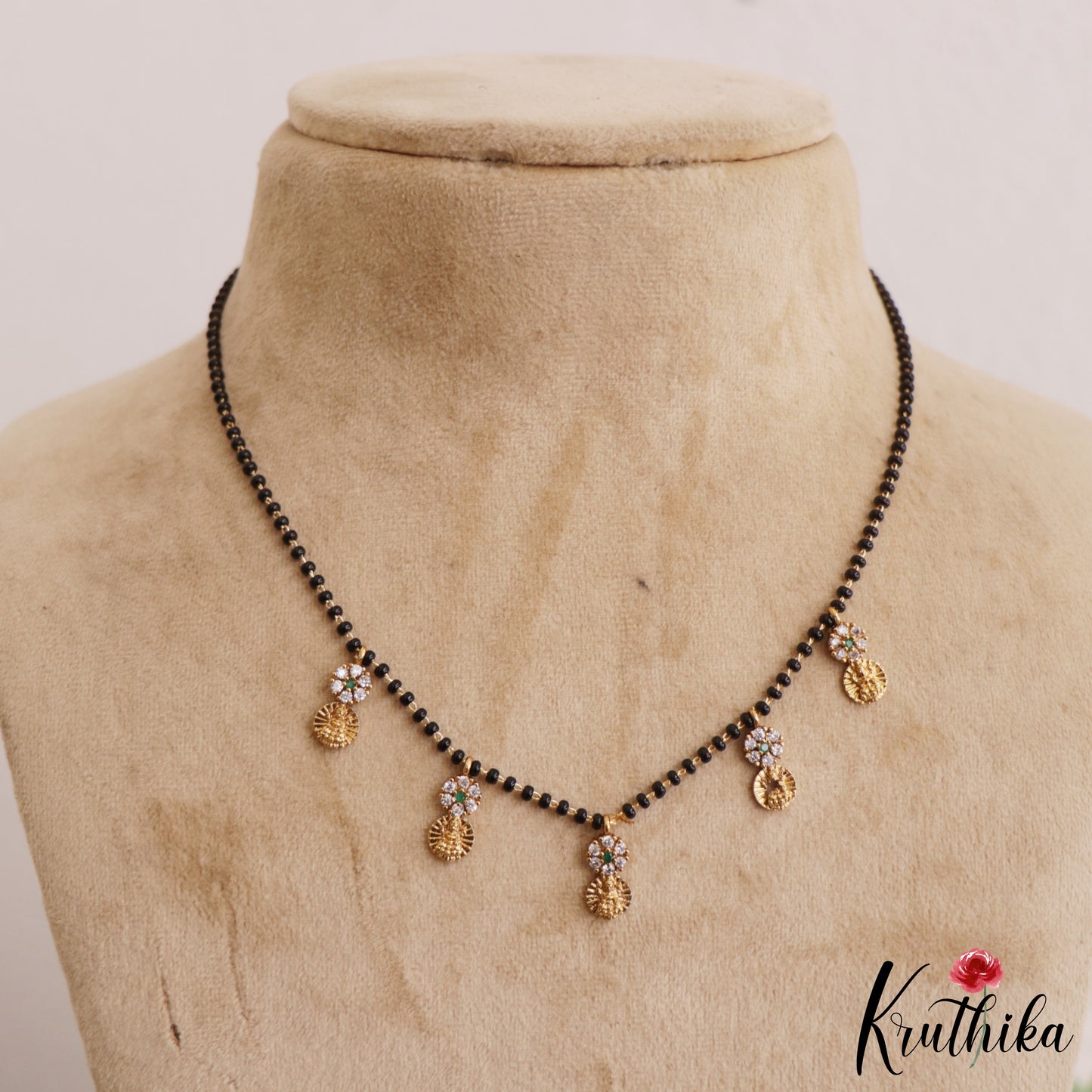 Elegant Floral Lakshmi Motifs Mangalsutra NC2637 (Available in 2 Colours)