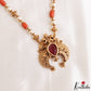 Trendy Antique Peacock Teardrop Motifs Coral Pearl Mala NC3231 (Available In 2 Colors)