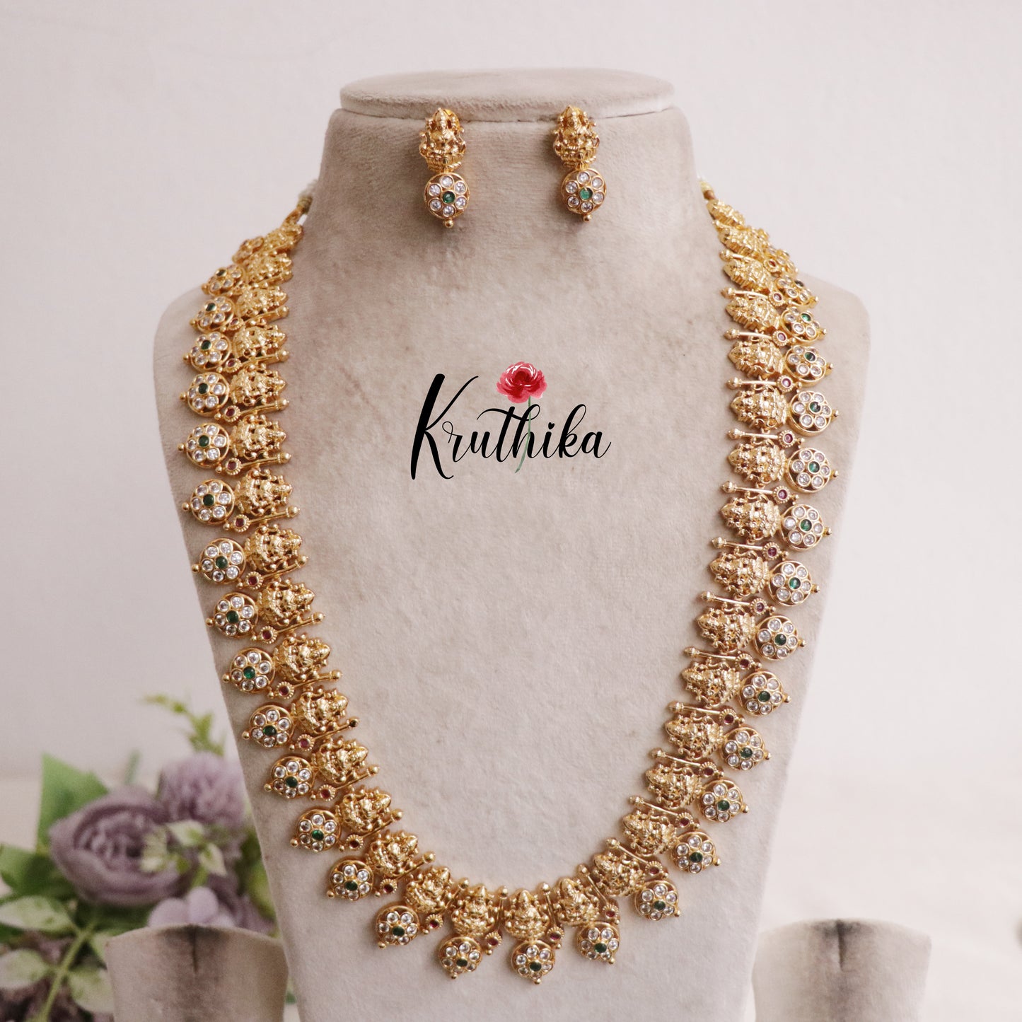 Trendy AD Lakshmi Coin/Bottu Haaram LH1942