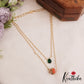 Simple Coral Bead Double Layered Pearl Chain NC2806