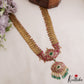 Gorgeous Floral Peacock Motifs Kasu Jadau Haaram With Green Bead Drops LH2106