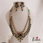 Gorgeous AD Peacock Multi Layer Victorian Haaram With Bead And Pearl Drops LH2023