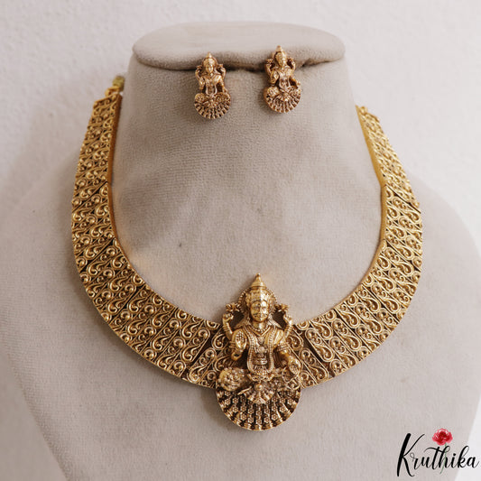 Classic Antique Nagas Lakshmi Motifs Temple Necklace NC3114