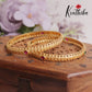 Micro-Plated Antique Gold Daily Wear Bangles B326