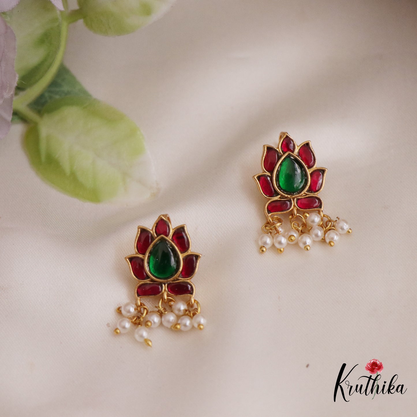 Pretty Kemp Lotus Motifs Earcuffs | Upper Earrings | Bugadi Earrings E1024 (Available In 4 Colors)