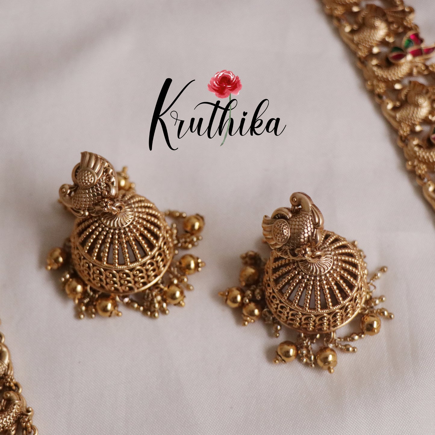 Premium Temple Lakshmi Jadau Haaram with Beads Drops LH1934 (Available in 2 Colours)