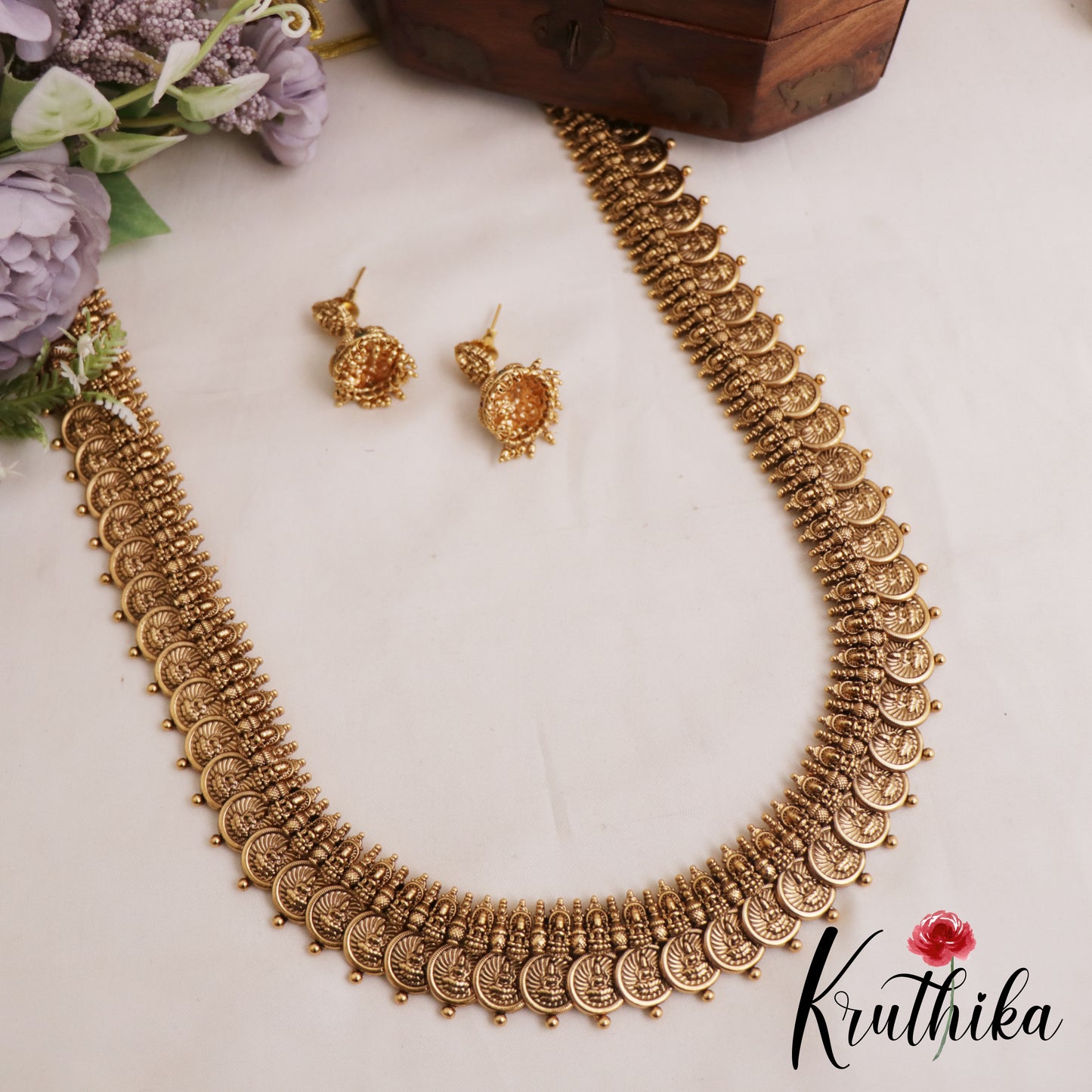 Premium Antique Lakshmi Motifs Kasu Haaram LH2088