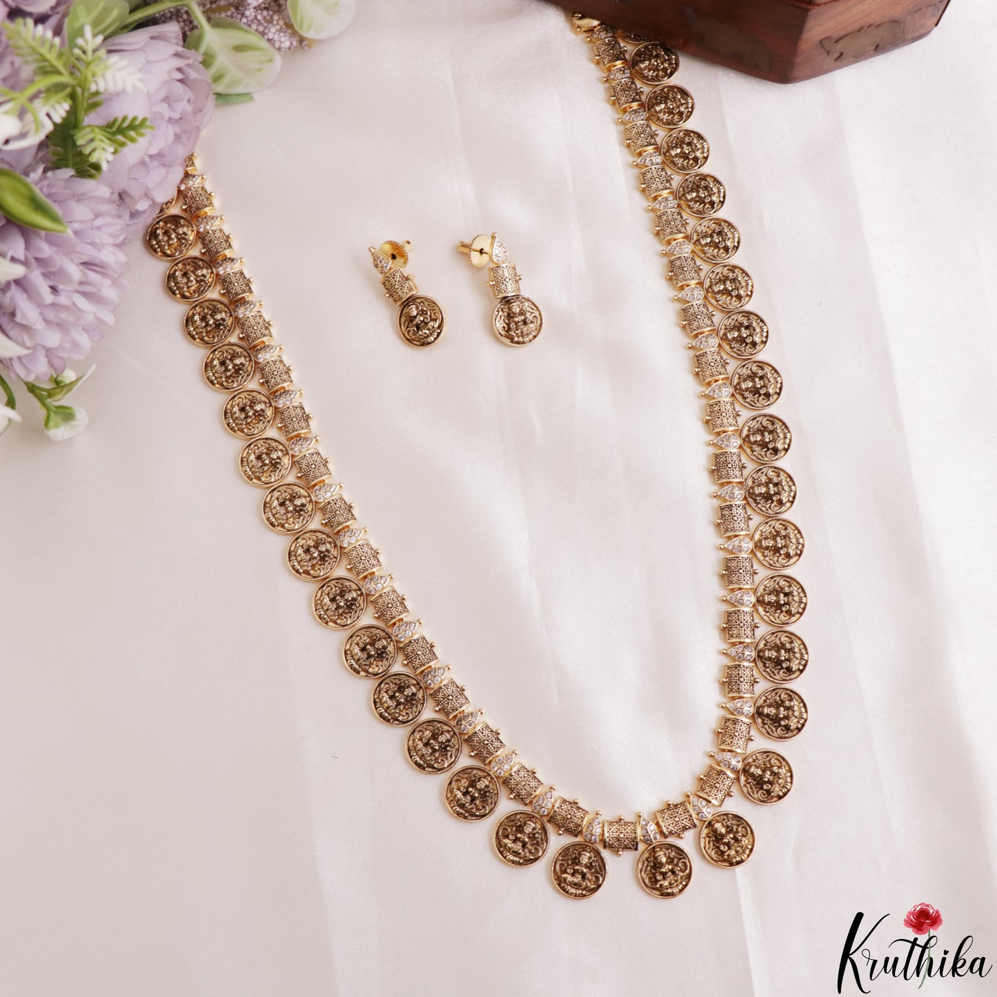 Elegant Antique Lakshmi Motifs Kasu Haaram LH2200