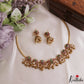 Beautiful Lotus Motifs Kemp Hasli Choker With Pearl Drops NC3245