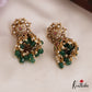 Sparkling Pearl Border Floral Motifs Jhumka With Bead Drops E986 (Available In 2 Colors)