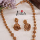 Beautiful Temple Lakshmi Pendant Necklace with Golden Beads Drops NC2325
