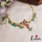 Beautiful Peacock Pendants Hasli Necklace With Green Bead Drops NC2960