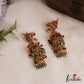 Gorgeous Peacock Motifs Kemp Jhumkas With Pearl Bead Drops E1109