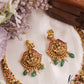 Stunning Antique Nagas Lakshmi Peacock Motifs Jadau Necklace With Green Bead Drops NC3176