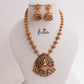 Beautiful Temple Lakshmi Pendant Necklace with Golden Beads Drops NC2325