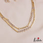 Pretty Floral Motifs Diamond-Finish Gold-Tone AD Necklace NC2776