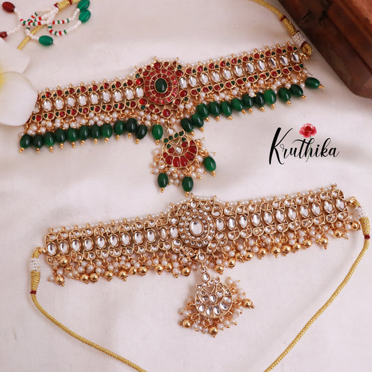 Premium kemp choker with bead drops NC2016 (Available in two colors)