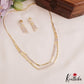 Pretty Floral Motifs Diamond-Finish Gold-Tone AD Necklace NC2776