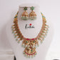 Elegant AD Peacock Jadau Necklace with Pastel Green Beads Drops NC2361