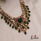 Gorgeous AD Peacock Multi Layer Victorian Necklace With Bead And Pearl Drops NC2559