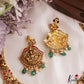 Stunning Antique Nagas Lakshmi Peacock Motifs Jadau Necklace With Green Bead Drops NC3176