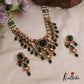 Gorgeous AD Peacock Multi Layer Victorian Necklace With Bead And Pearl Drops NC2559