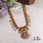 Elegant AD Peacock Jadau Necklace with Pastel Green Beads Drops NC2361