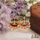 Elegant Leaf Motifs Jadau Stud Earrings With Pearl Drops E1001