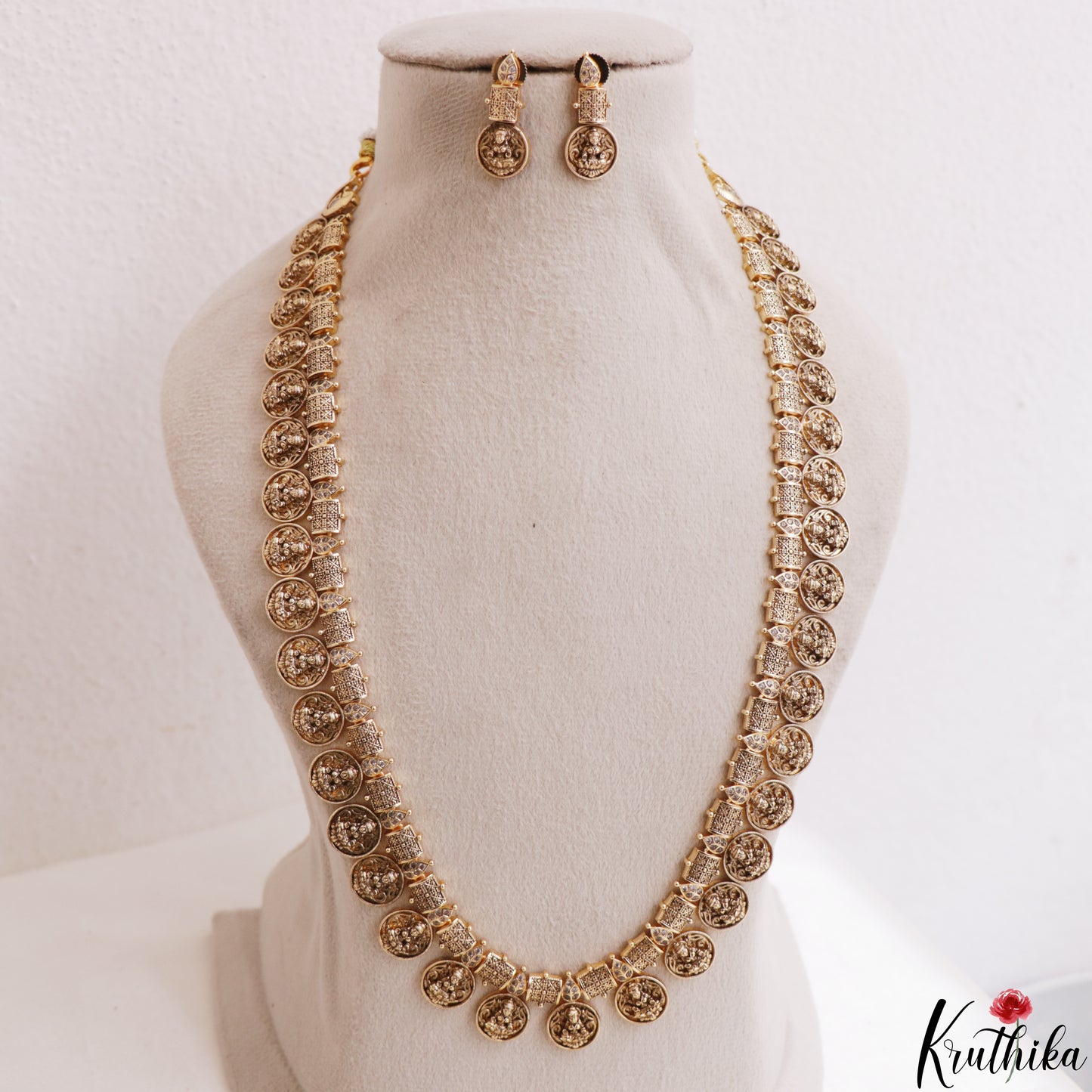 Elegant Antique Lakshmi Motifs Kasu Haaram LH2200