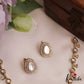 Elegant Teardrop Motifs Diamond-Finish Gold-Tone AD Necklace NC2762 (Available In 2 Colors)