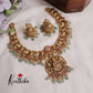 Premium Temple Lakshmi Jadau Necklace with Beads Drops NC2170 (Available in 2 Colours)