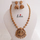 Trendy Temple Lakshmi Pendant Necklace with Golden Beads Drops NC2324
