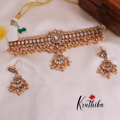 Premium kemp choker with bead drops NC2016 (Available in two colors)