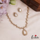Elegant Teardrop Motifs Diamond-Finish Gold-Tone AD Necklace NC2762 (Available In 2 Colors)