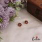 Trendy Pearl Border Floral Stud Earrings E925