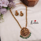 Beautiful Temple Lakshmi Necklace with Green Beads NC2317