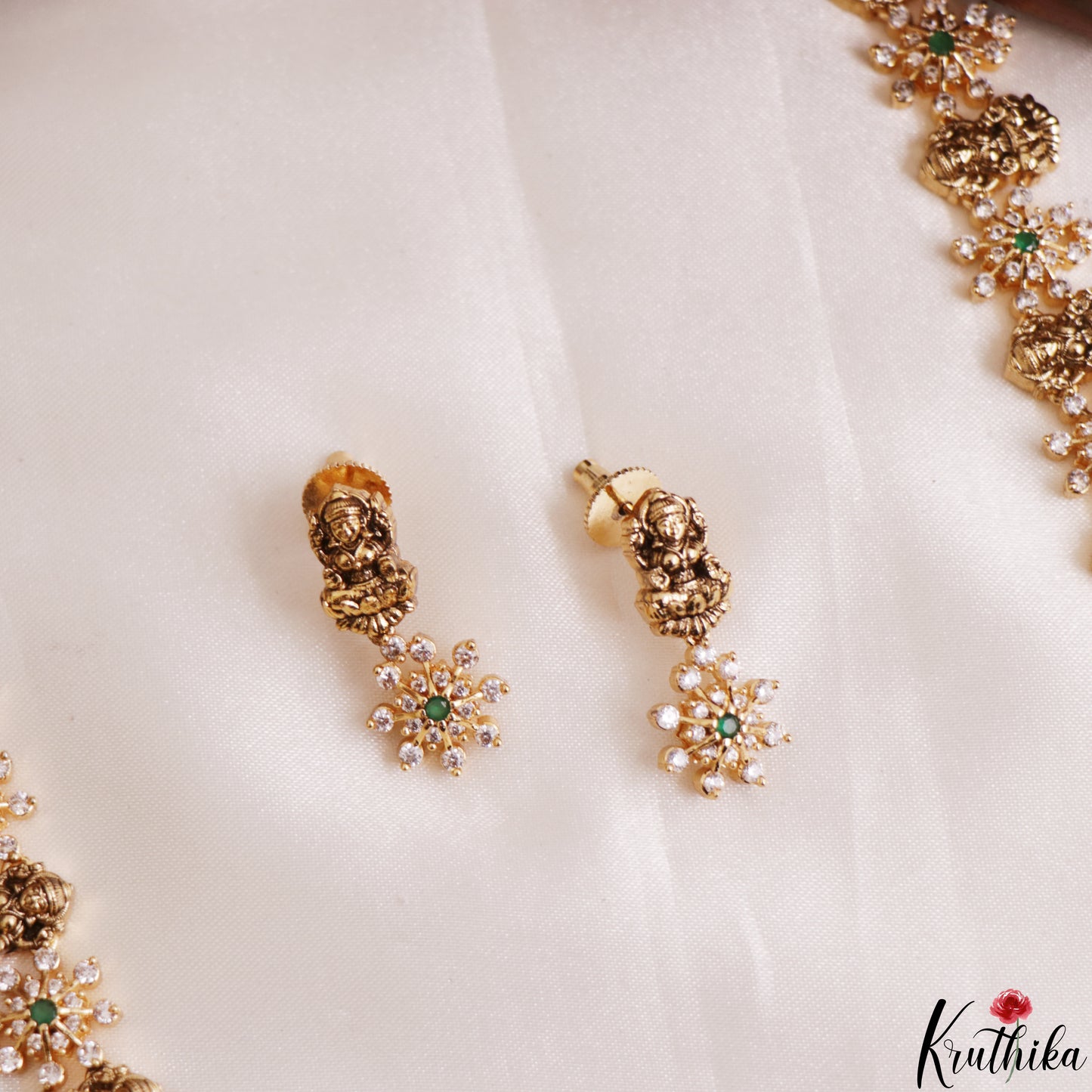 Elegant Antique Lakshmi Floral Motifs Haaram LH2184 (Available In 2 Colors)