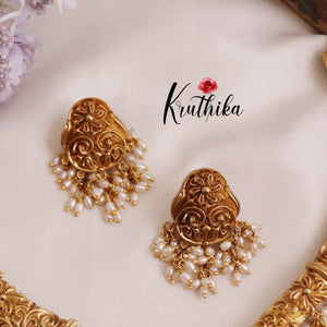 Traditional Antique Hasli Necklace,Adorned with Clusters of Tiny Pearls NC2020