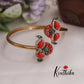 Elegant Floral CZ Coral Openable Kada B299