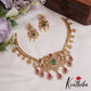 Trendy Peacock Motifs Gold-Tone Choker NC2864