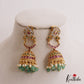 Beautiful Mango Motifs Kemp Jhumkas With Pearl Bead Drops E1104 (Available In 2 Colors)