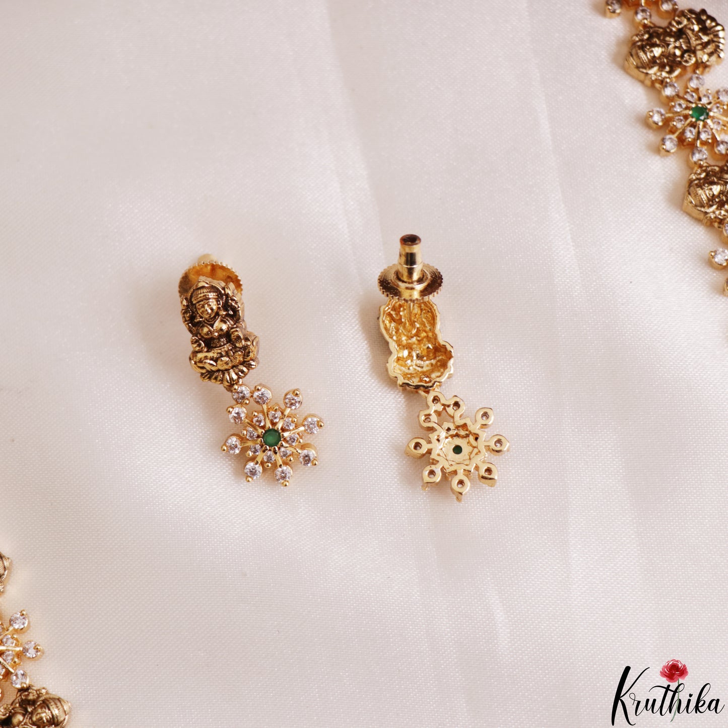 Elegant Antique Lakshmi Floral Motifs Haaram LH2184 (Available In 2 Colors)