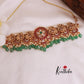 Premium kemp floral choker with green beads NC2015