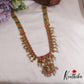 Elegant AD Peacock Jadau Haaram with Pastel Green Beads Drops LH1975