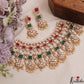 Grand Floral Motifs Polki Victorian Choker With Pearl Drops NC3019 (Available In 4 Colors)