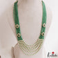 Elegant Multi Layered Crystal & Pearl Haaram with Floral Accents LH2208