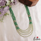 Elegant Multi Layered Crystal & Pearl Haaram with Floral Accents LH2208
