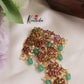 Premium Kemp Stones Lakshmi Floral Jhumka With Beads Jada Billa J255