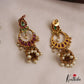 Beautiful Mango Motifs Kemp Jhumkas With Pearl Drops E1111